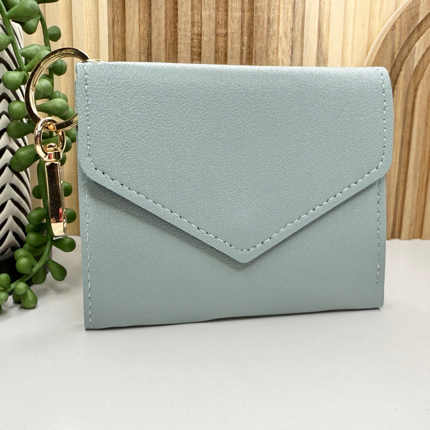Dusky Blue Tri-Fold Wallet